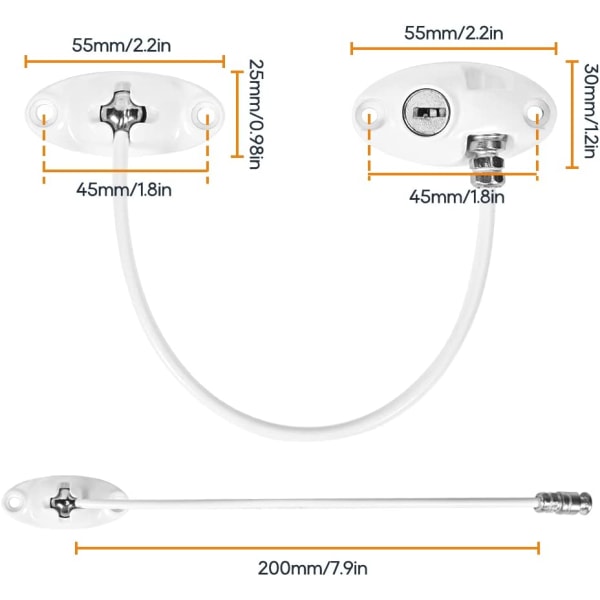 2st fönsterdörr säkerhetslås Barnlås med Nyckel
