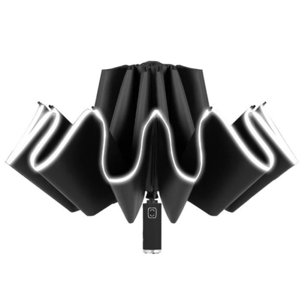 BEL-7696830320673-inverterat paraply Fällbart paraply med reflekterande ränder Automatiskt paraply Anti-UV-bagageparaply