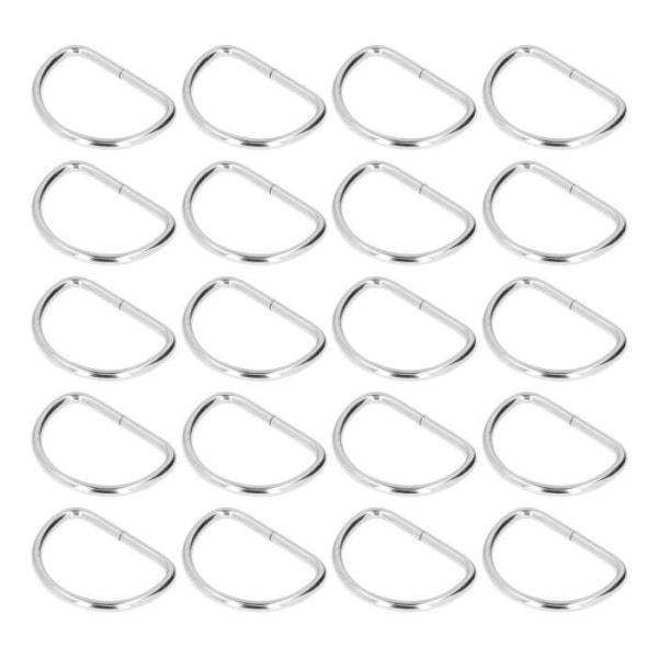 HURRISE metallspänne 20st D-ringar galvaniserad yta Lätt att montera Hållbara och långvariga metall-D-ringar