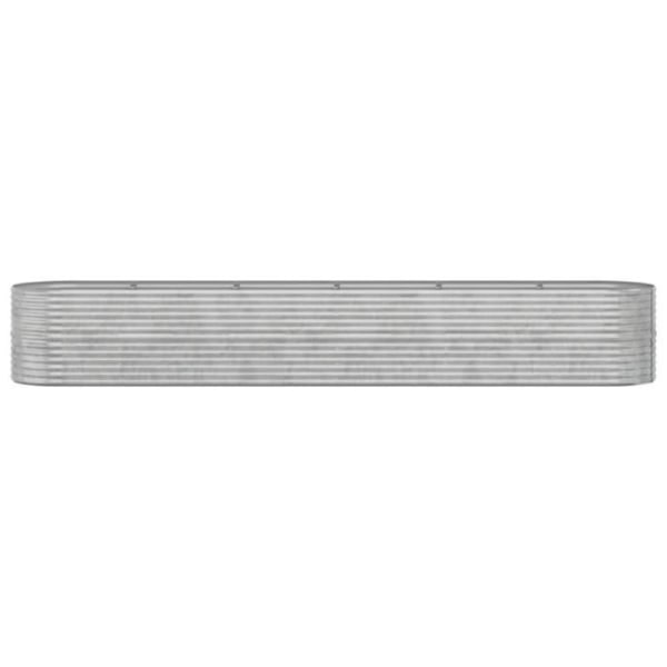 Trädgårdskruka - FDIT - Pulverlackerat stål - Oval - Silver - 440x80x68cm