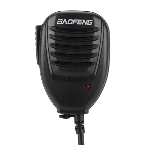 HURRISE Handhållen vattentät mikrofon med lampa för BF-A58/BF-UV9r BF-9700 Walkie Talkie (svart)