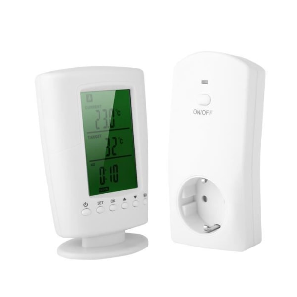 HURRISE Termostatuttag Programmerbar trådlös termostat och uttag Home Smart Socket (EU 110-240V)