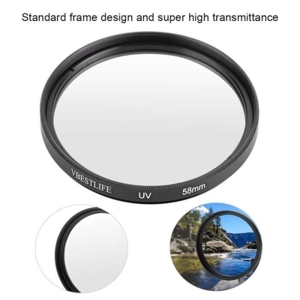 HURRISE UV-filter VBESTLIFE UV-filter Universal ultratunt linsskydd för DSLR-kamera 58mm