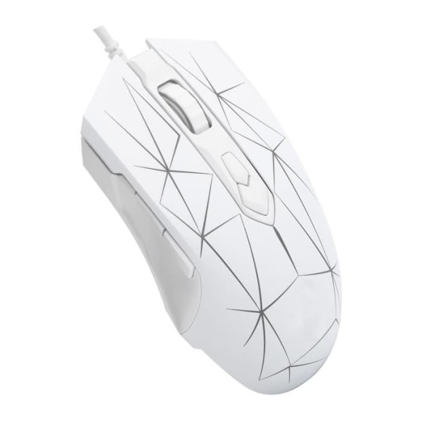 Fdit Gaming Mouse AJAZZ Wired Mouse 7 Buttons DPI Justerbar programvara Macrodrive Datortillbehör AJ52 (Vit)
