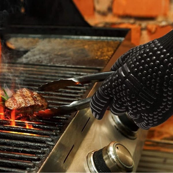 HURRISE Värmebeständiga kökshandskar Värmebeständiga matlagningshandskar för grillning Grill Linne grytlapp