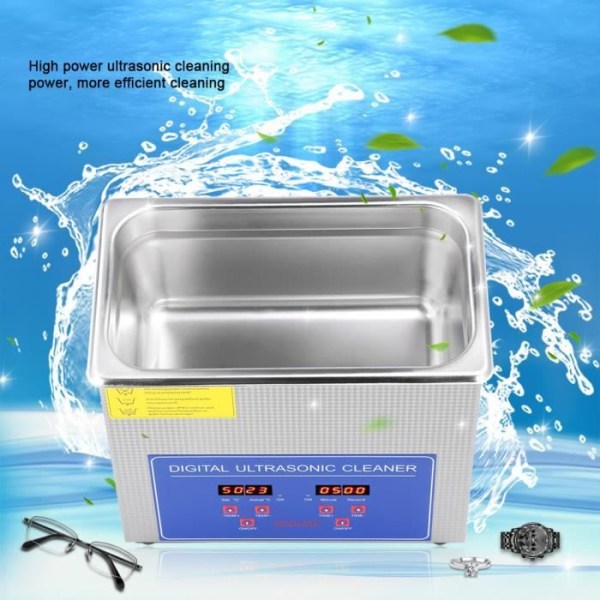 WEI Ultrasonic Cleaner Tank för rostfritt stål Digital elektrisk timer 3L