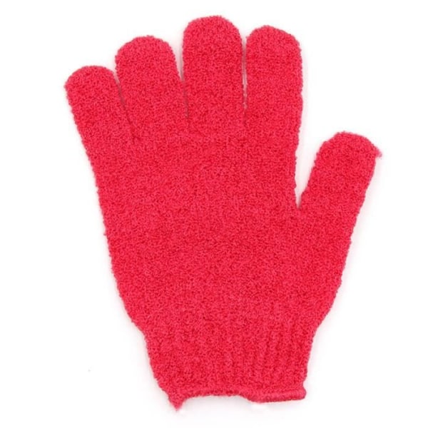 HURRISE duschhandske exfolierande handske 5-finger polyester body wash handske för djuprengöring (röd)