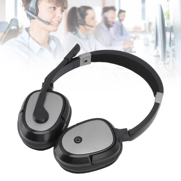 HURRISE Bluetooth-headset för Call Center, kontorshörlur med brusreducerande mikrofon