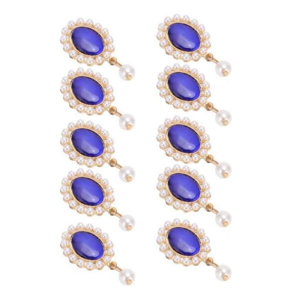 Tbest dekorationsbroscher 10st Rhinestone Crown Broscher Sex Kronblad Opal Pearl Brosch Pins för Kläder Skor Väskor