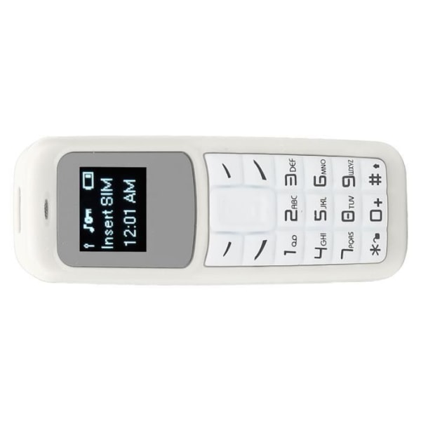 TBEST mini knappsats mobiltelefon - Vit - 2G GSM - Funktioner: uppringning, musik - Låg SAR