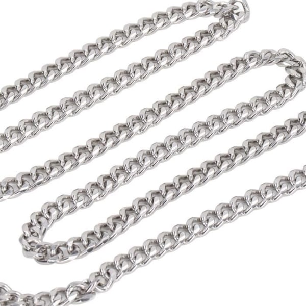 TMISHION Curb Chain 8 delar Curb Chain 6 Side Milled Silver Runt Spänne 1 Meter DIY Dekorativt