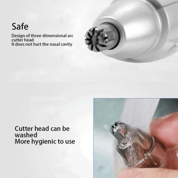 XUY Electric Nose Hair Trimmer, Nose Hair Shaver, Nose Hair Trimmer (Shiny Silver)