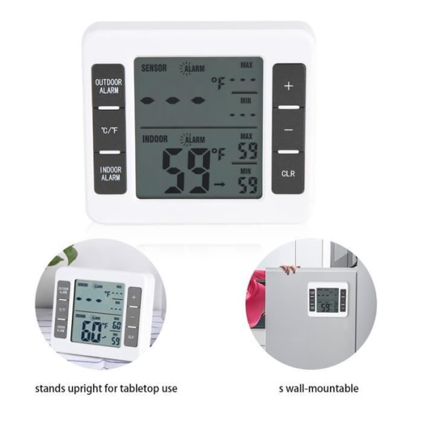 Duokon Digital Kylskåpstermometer Trådlös Digital Frystermometer Temperatursensor