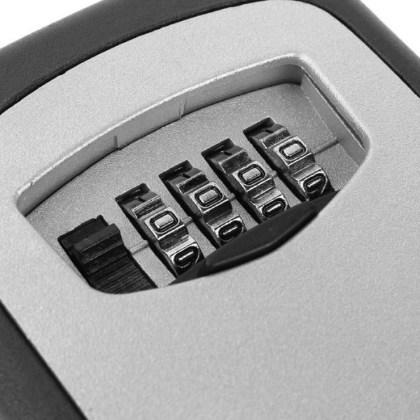 Säker utomhusbox nyckelförvaring med 4 väggmonterade 4-siffriga kombinationslösenordsnycklar-XIS