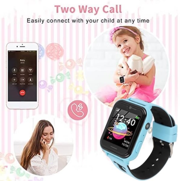 HURRISE Kids Smart Watch A8 Smart Watch för 4-12 år pojkar Flickor, Telefonspel Tillbehör