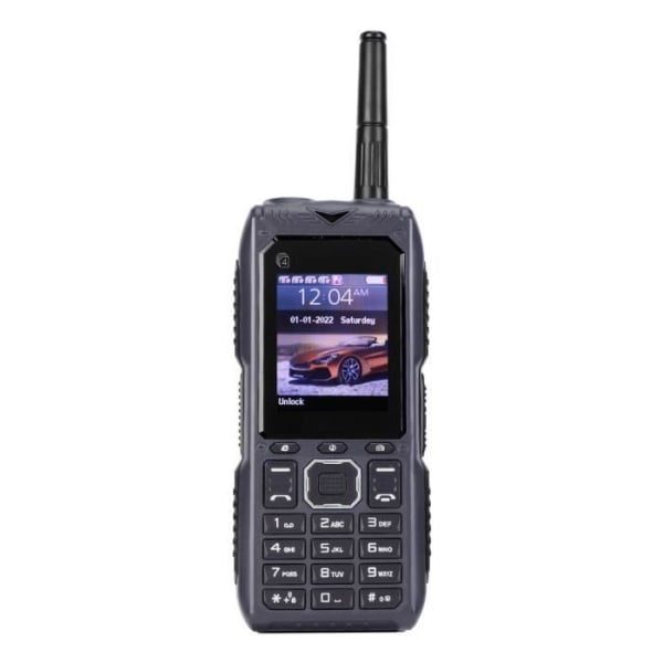 HURRISE Olåst Senior Mobiltelefon - 2G Retro - 4 SIM-kort - GPS - Blå EU-kontakt