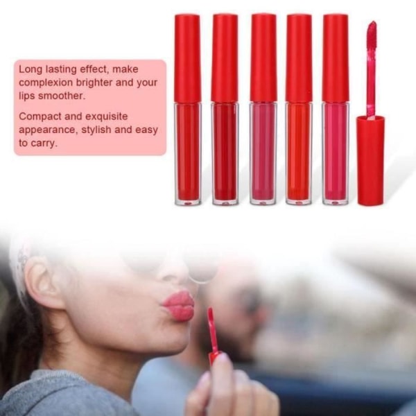 XUY Teayason 5 st Mini långvarig matt läppstift Lip Gloss Set Makeup Cosmetics (Typ C)
