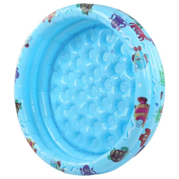 Qiilu babypool för barn Rund uppblåsbar vattenlekpool inomhus utomhus babypool blå (90cm/35,4)