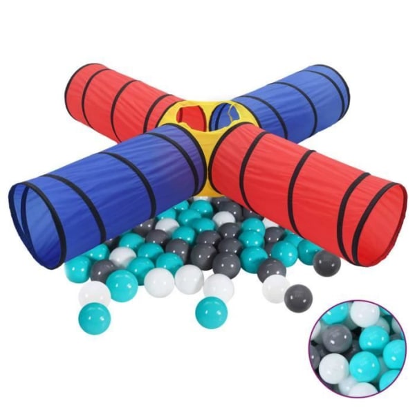 Lektunnel för barn med 250 bollar - ZJCHAO - Flerfärgad - Polyester och stål - 250x250x48cm