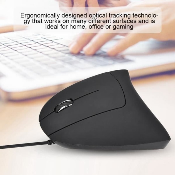 HURRISE Trådbunden vertikal mus Optisk vertikal mus, ergonomisk mus, trådbunden USB-gränssnitt 1600DPI datorbox