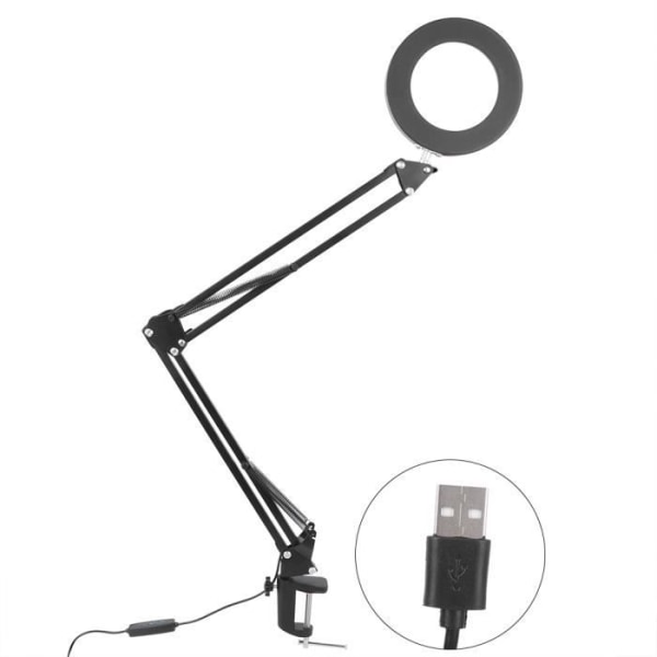 HURRISE Fill Light LED Fill Lamp Cold Light Hemma USB Clip Bordslampa med förstoringsglas för underhåll