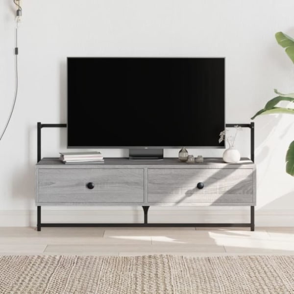 BEL-7423054585737-Sonoma grå väggmonterad TV-enhet 100,5x30x51 cm konstruerat trä