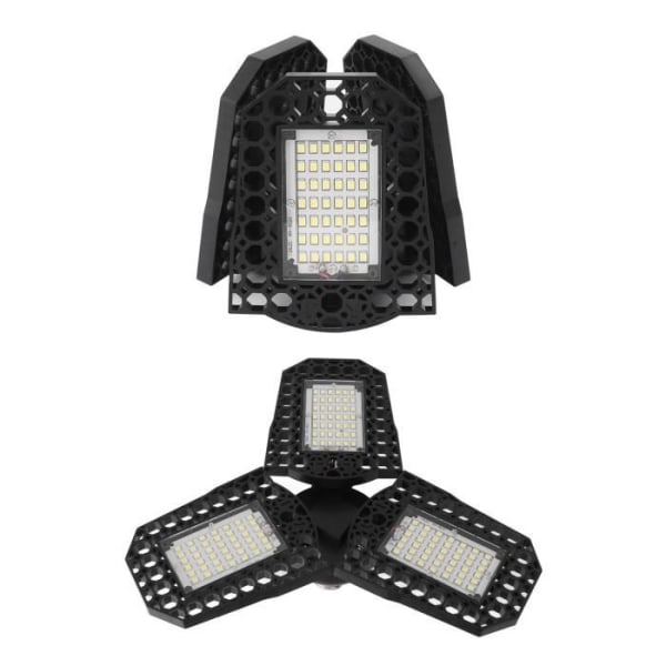 HURRISE Gruvlampa E27 LED Taklampa Gruvlampor 60W Tre blad Vikbar Deformation Garagelampa Dekorativ armatur