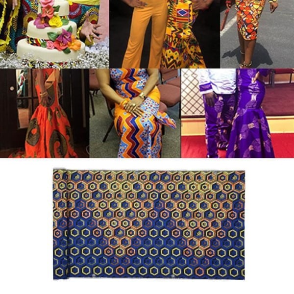 HURRISE Afrikanskt polyestertyg med vaxtryck Afrikanskt polyestertyg med vaxtryck, 6 meter, olika dekorativa sybehör