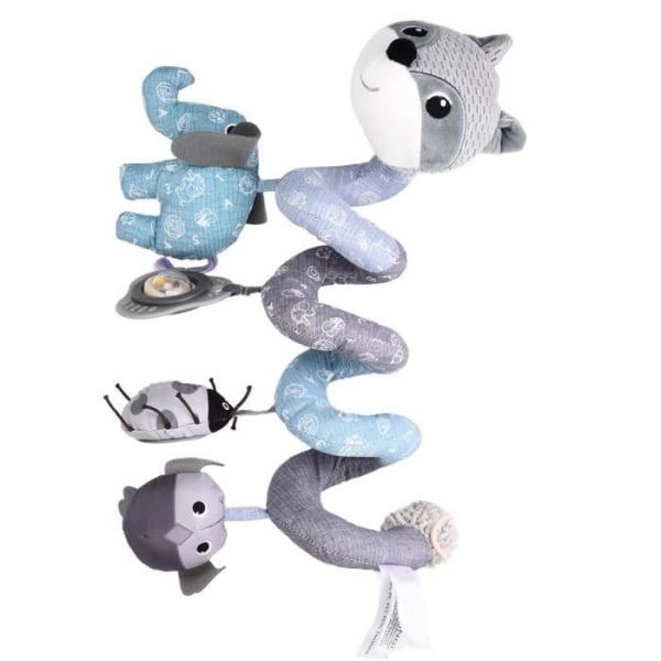 BEL-7423055050333-Baby Spiral Activity Toy Fox Spiral Plyschleksaker för barnkammare leksak Grå rund säng