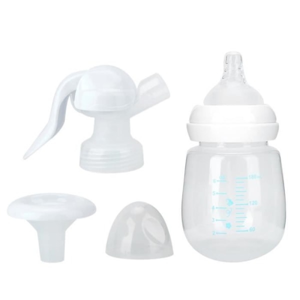 SIB Smärtfri, justerbar manuell sugbröstpump för spädbarnsmatande mjölkflaska verktyg (vit)