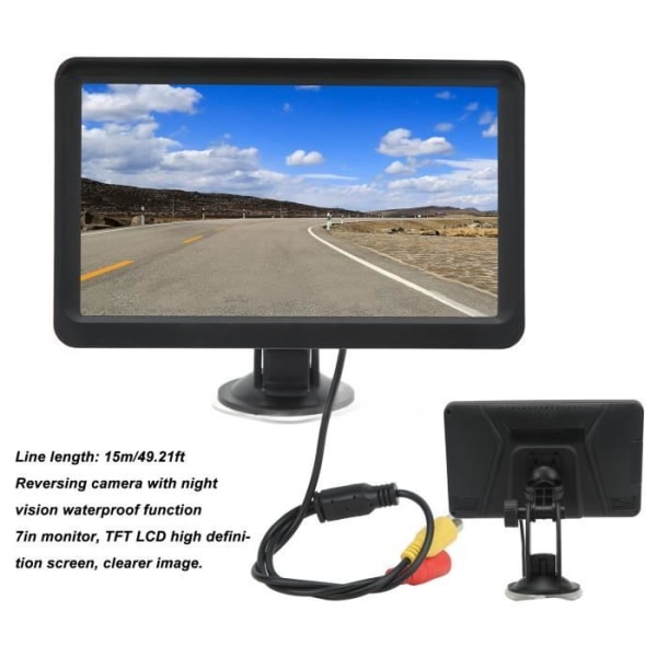 BEL-7293629249940-Bil HD parkeringssystem Backkamera för fordon med 7-tums bildskärm 8 infraröda lampor I