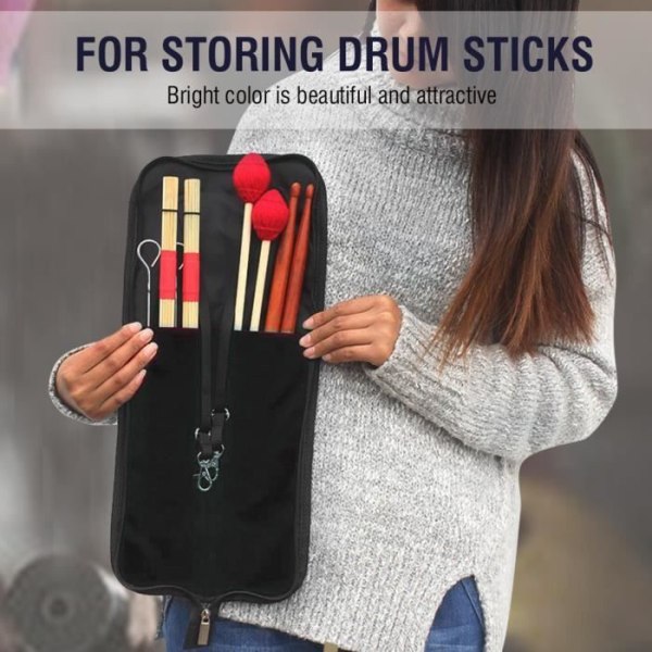 SIB IRIN Drum Stick Storage Hängväska Bärbar handväska med handtag (svart)