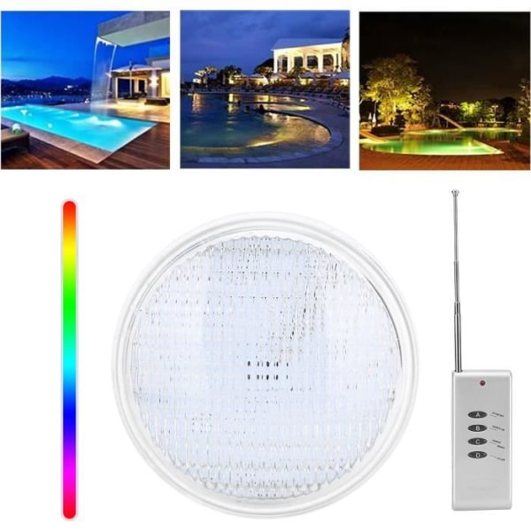 HURRISE Undervattenslampa - AC12V LED för pool, fontän och trädgård - Vit/Silver/RGB