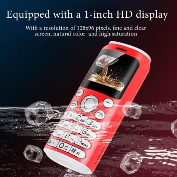 Mini Mobiltelefon TBEST K8 Bluetooth Dialer Dubbelt GPS-kort Röd