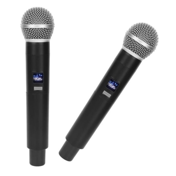LIU-7549509249549-Trådlös metallmikrofonset Professionellt trådlöst mikrofonsystem 1 för 2 dynamiska mikrofoner