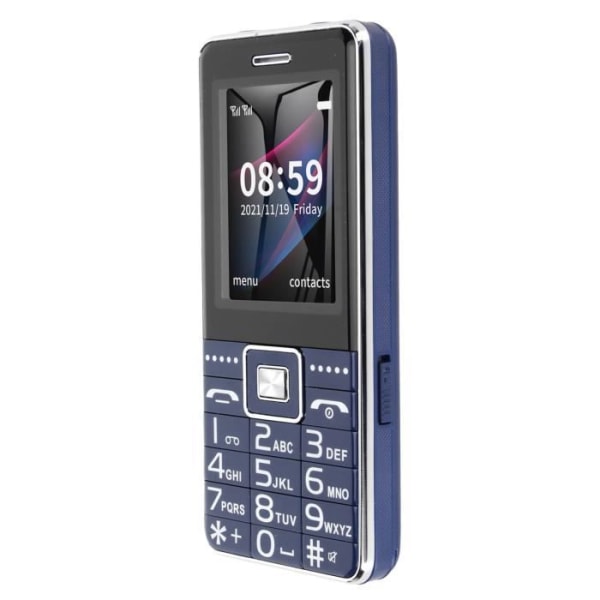 HURRISE Senior Mobiltelefon 2G Olåst GSM Dual SIM Telefon 2,4 tums skärm Senior Dual Mobiltelefon