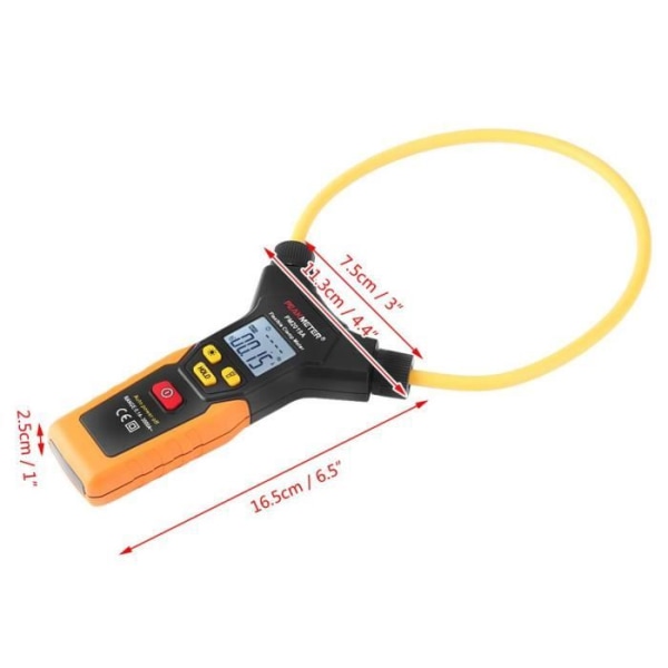 PEAKMETER PM2019A Bärbar Digital Flexibel Clamp Multimeter 3000A