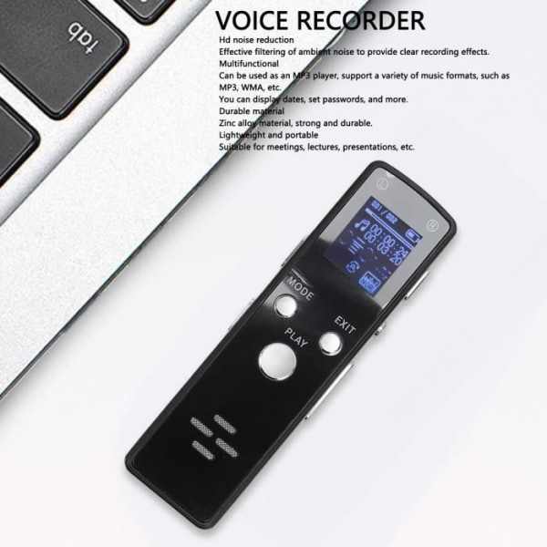 BEL-7089406552187-bärbar röstinspelare Digital röstinspelare brusreducering 220 mAh MP3-spelare ljudinspelare 6