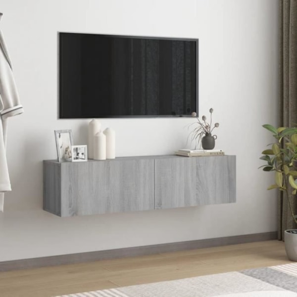 BEL-7029242373201-Sonoma grå TV-väggskåp 120x30x30 cm Konstruerat trä