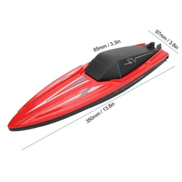 BEL-7293629189949-RC Racing Boat 2,4Ghz High Speed ​​​​RC Racing Boat Simulering Fjärrkontroll Speedbåt för över 14 år gammal