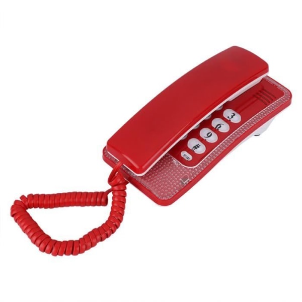 HURRISE Hotelltelefon Fast telefon Väggtelefon utan nummerpresentation Företagstelefon GPS-telefon Röd