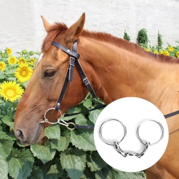 Rostfritt stål Dee Bit Snaffle All Purpose Ring Horse Tool Accessories Bruten mun med krökt länk (stor)