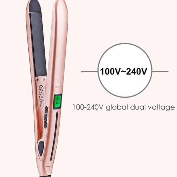 HURRISE Elektrisk plattångare Elektrisk plattångare Temperaturjustering LED-skärm Utlätning av hår locktång