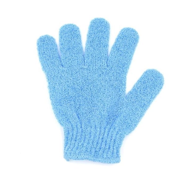 HURRISE Duschhandske Exfolieringshandske 5 Finger Polyester Body Wash Handske för djuprengöring (Ljusblå)