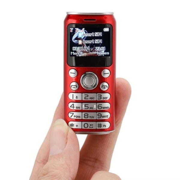K8 Bluetooth Dual Card Student Mobiltelefon - Röd - 1" Böjd skärm