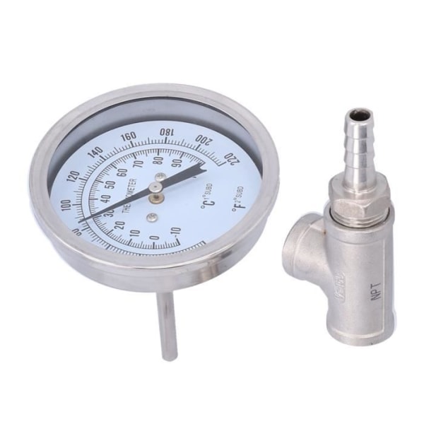 Inbyggd termometer Rostfritt stål Flödesvätsketemperaturövervakning