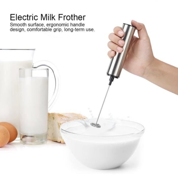 HURRISE Uppladdningsbar mjölkskummarblandare i rostfritt stål med USB-port, giftfri, kaffeapparathuvud