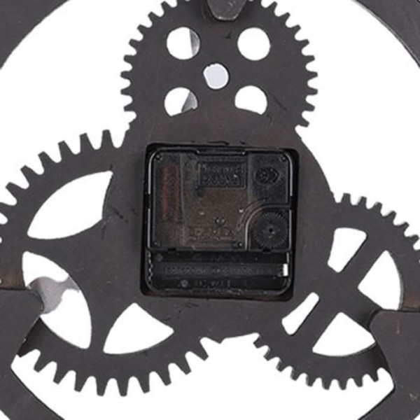 Duokon Gear Clock Gear Väggklocka Industriell inredning Retro Vintage Modell Inomhus Sovrum Hemtillbehör