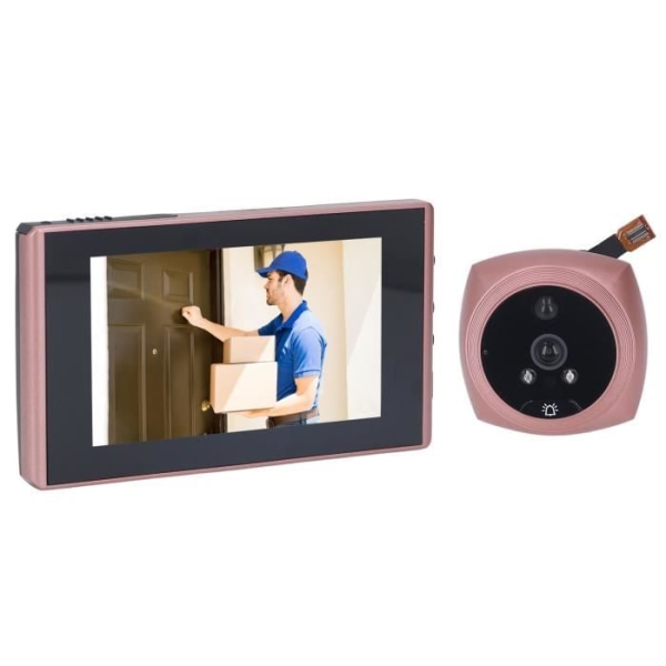 BEL-7423055229340-Smart videodörrklocka HD intelligent visuell dörrklocka, automatisk inspelning, optisk kamera Rose guld