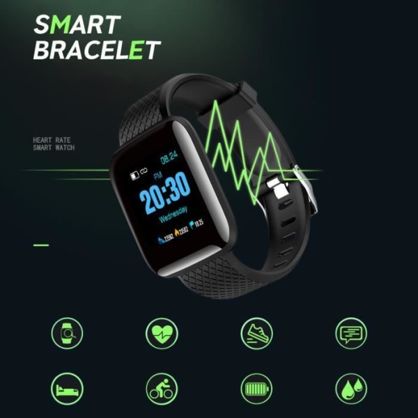 COC-7701487133610-Smart Watch D13 D13 Smart Watch Vattentät Sport Fitness Armband Hälsomonitor Blå